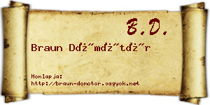 Braun Dömötör névjegykártya